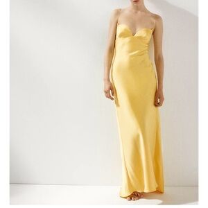 Zara Yellow Satin Wedding Dress- Never worn